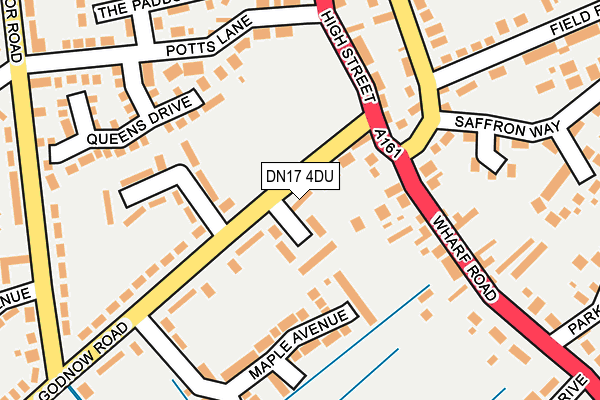 DN17 4DU map - OS OpenMap – Local (Ordnance Survey)