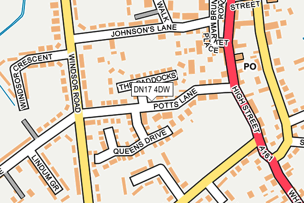 DN17 4DW map - OS OpenMap – Local (Ordnance Survey)