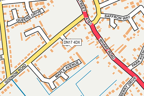 DN17 4DX map - OS OpenMap – Local (Ordnance Survey)