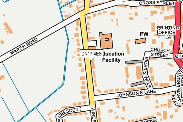DN17 4ES map - OS OpenMap – Local (Ordnance Survey)