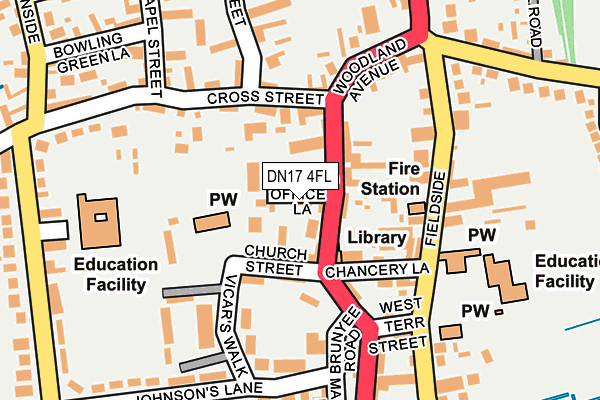 DN17 4FL map - OS OpenMap – Local (Ordnance Survey)