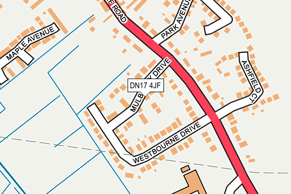 DN17 4JF map - OS OpenMap – Local (Ordnance Survey)