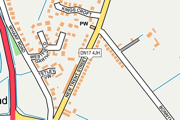 DN17 4JH map - OS OpenMap – Local (Ordnance Survey)