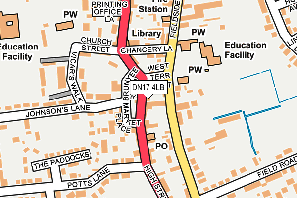 Map of A J INNS (CROWLE) LTD at local scale