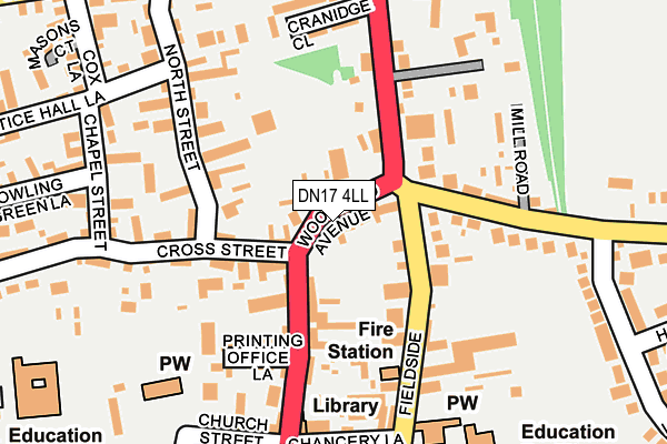 DN17 4LL map - OS OpenMap – Local (Ordnance Survey)