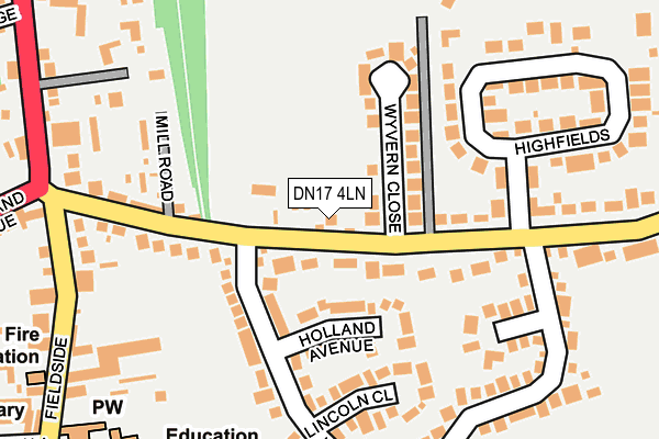 DN17 4LN map - OS OpenMap – Local (Ordnance Survey)