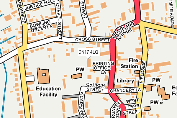 DN17 4LQ map - OS OpenMap – Local (Ordnance Survey)