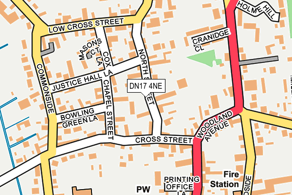 DN17 4NE map - OS OpenMap – Local (Ordnance Survey)