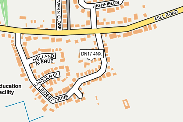 DN17 4NX map - OS OpenMap – Local (Ordnance Survey)