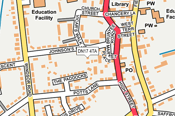 DN17 4TA map - OS OpenMap – Local (Ordnance Survey)