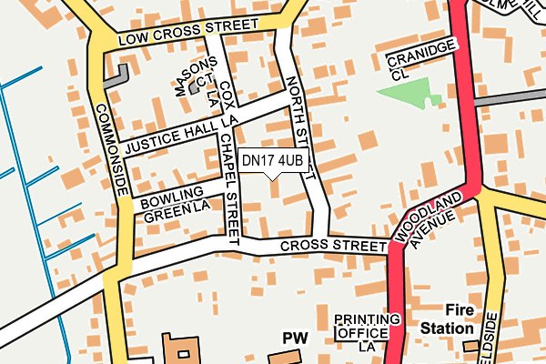 DN17 4UB map - OS OpenMap – Local (Ordnance Survey)