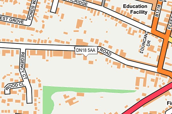 DN18 5AA map - OS OpenMap – Local (Ordnance Survey)