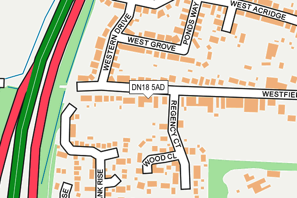 DN18 5AD map - OS OpenMap – Local (Ordnance Survey)