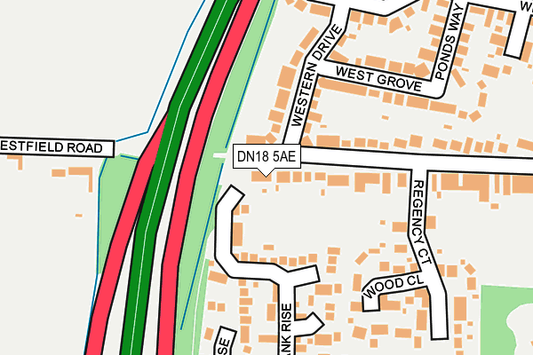 DN18 5AE map - OS OpenMap – Local (Ordnance Survey)