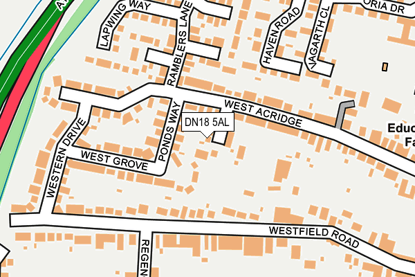 DN18 5AL map - OS OpenMap – Local (Ordnance Survey)