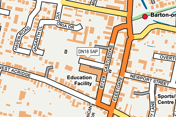 DN18 5AP map - OS OpenMap – Local (Ordnance Survey)