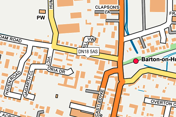 DN18 5AS map - OS OpenMap – Local (Ordnance Survey)