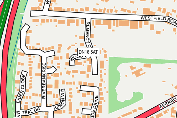 DN18 5AT map - OS OpenMap – Local (Ordnance Survey)