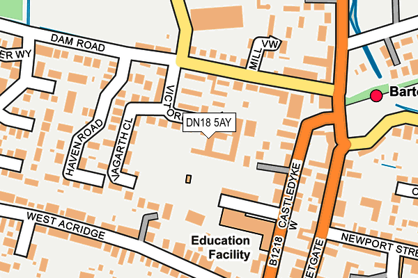 DN18 5AY map - OS OpenMap – Local (Ordnance Survey)
