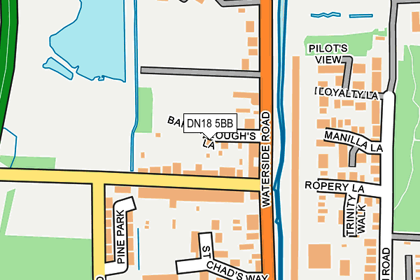 DN18 5BB map - OS OpenMap – Local (Ordnance Survey)