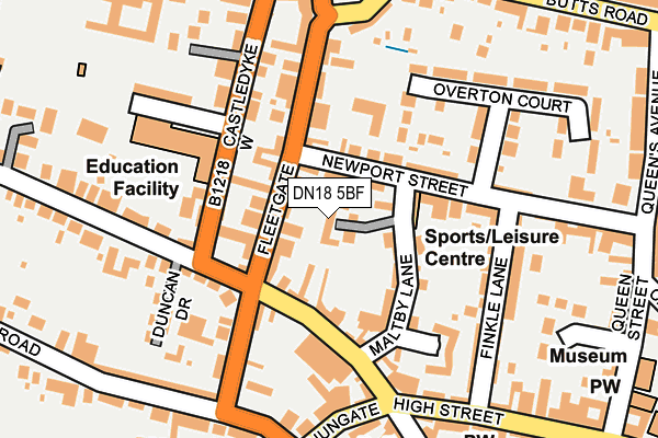DN18 5BF map - OS OpenMap – Local (Ordnance Survey)