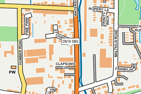 DN18 5BG map - OS OpenMap – Local (Ordnance Survey)