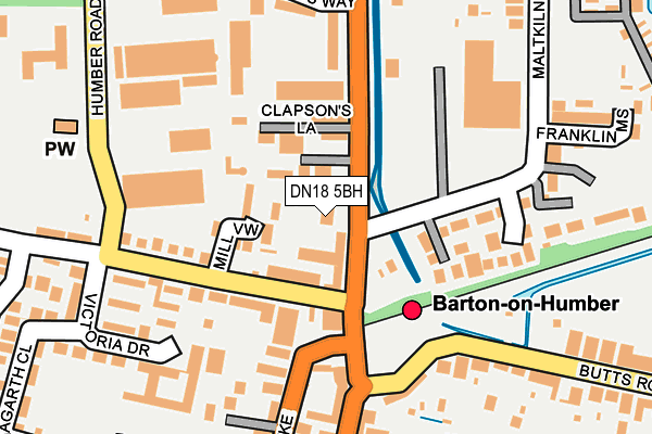 DN18 5BH map - OS OpenMap – Local (Ordnance Survey)