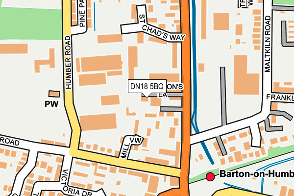 DN18 5BQ map - OS OpenMap – Local (Ordnance Survey)