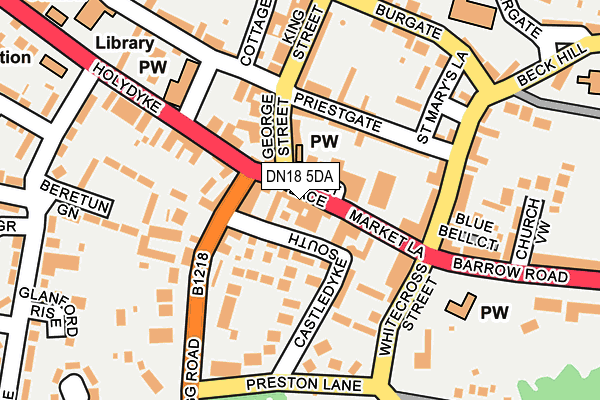 DN18 5DA map - OS OpenMap – Local (Ordnance Survey)