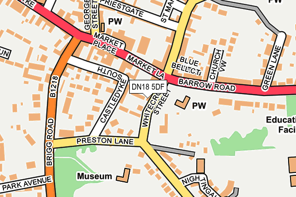DN18 5DF map - OS OpenMap – Local (Ordnance Survey)