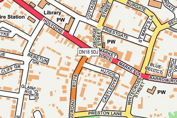 DN18 5DJ map - OS OpenMap – Local (Ordnance Survey)