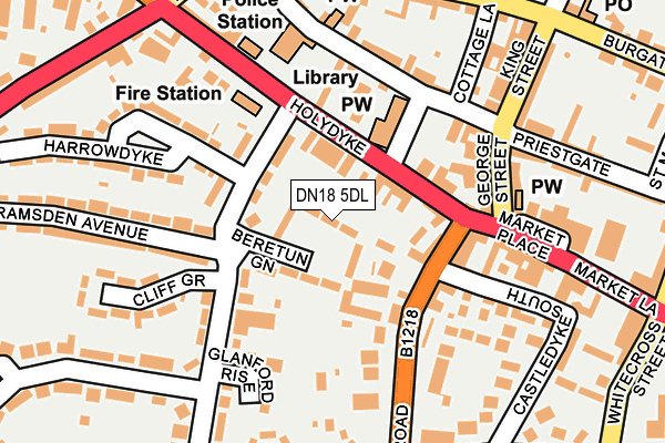 DN18 5DL map - OS OpenMap – Local (Ordnance Survey)
