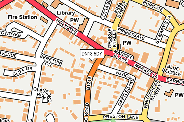 DN18 5DY map - OS OpenMap – Local (Ordnance Survey)
