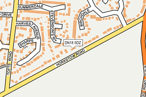 DN18 5DZ map - OS OpenMap – Local (Ordnance Survey)