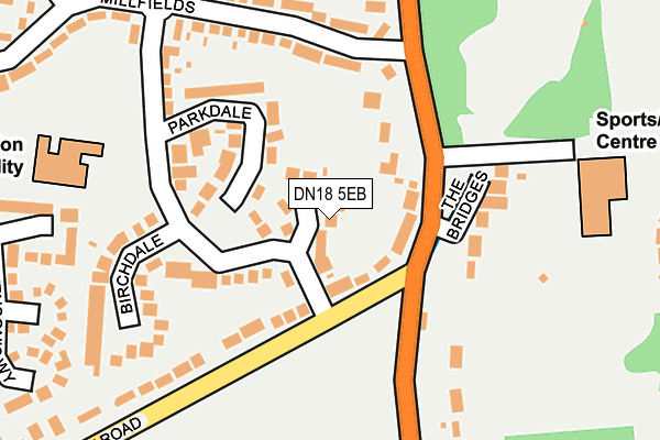 DN18 5EB map - OS OpenMap – Local (Ordnance Survey)