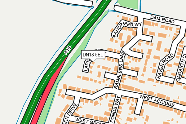 DN18 5EL map - OS OpenMap – Local (Ordnance Survey)