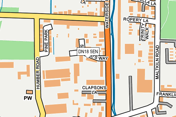 DN18 5EN map - OS OpenMap – Local (Ordnance Survey)