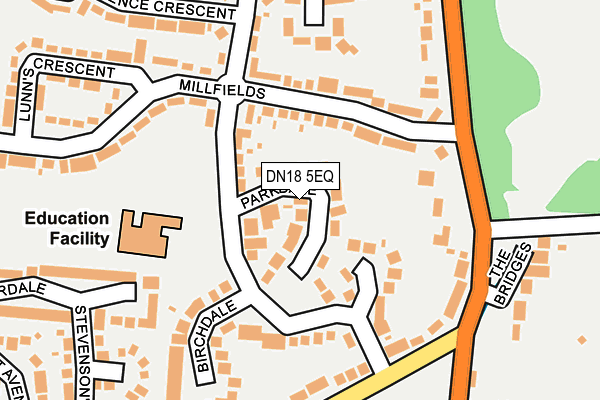 DN18 5EQ map - OS OpenMap – Local (Ordnance Survey)