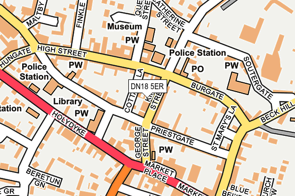 DN18 5ER map - OS OpenMap – Local (Ordnance Survey)