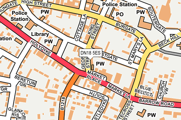 DN18 5ES map - OS OpenMap – Local (Ordnance Survey)