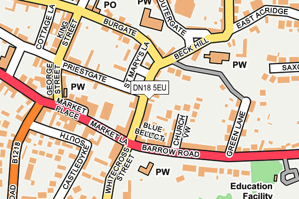 DN18 5EU map - OS OpenMap – Local (Ordnance Survey)