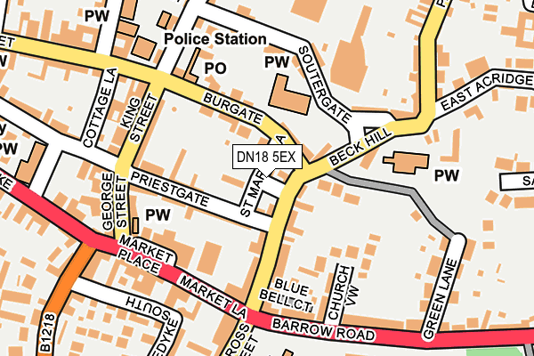 DN18 5EX map - OS OpenMap – Local (Ordnance Survey)