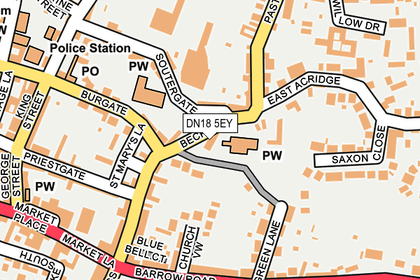 DN18 5EY map - OS OpenMap – Local (Ordnance Survey)