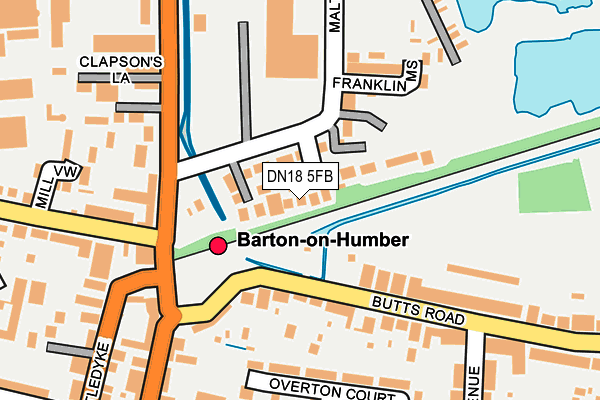 DN18 5FB map - OS OpenMap – Local (Ordnance Survey)