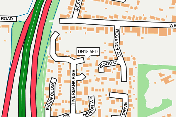 DN18 5FD map - OS OpenMap – Local (Ordnance Survey)