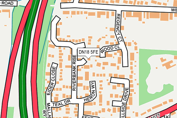 DN18 5FE map - OS OpenMap – Local (Ordnance Survey)