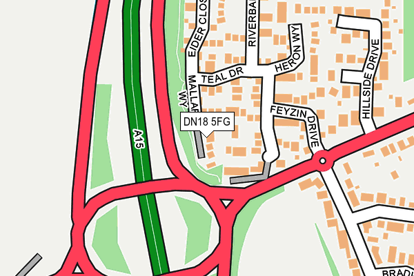 DN18 5FG map - OS OpenMap – Local (Ordnance Survey)