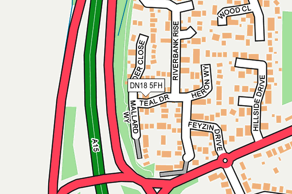 DN18 5FH map - OS OpenMap – Local (Ordnance Survey)
