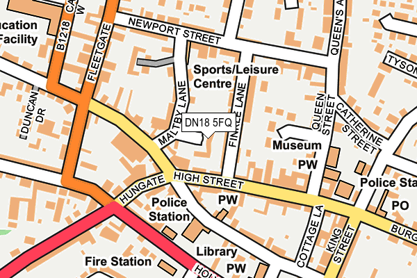 DN18 5FQ map - OS OpenMap – Local (Ordnance Survey)