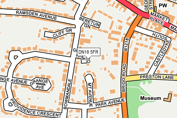 DN18 5FR map - OS OpenMap – Local (Ordnance Survey)